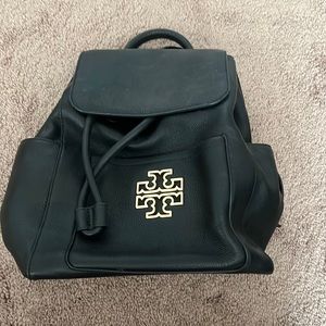 Tory Burch black soft leather backpack